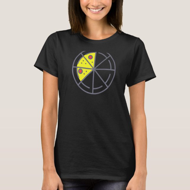 T-shirt Pizza 3 tranches Fromage Pepperoni Alimentation gé (Devant)