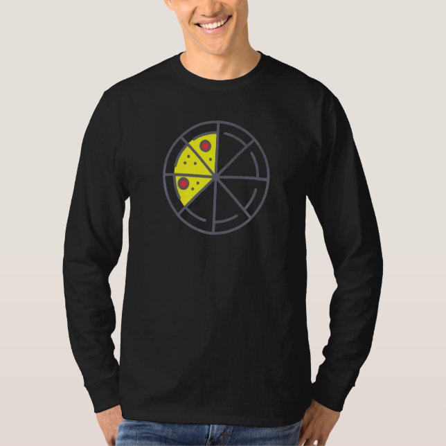 T-shirt Pizza 3 tranches Fromage Pepperoni Alimentation gé (Devant)