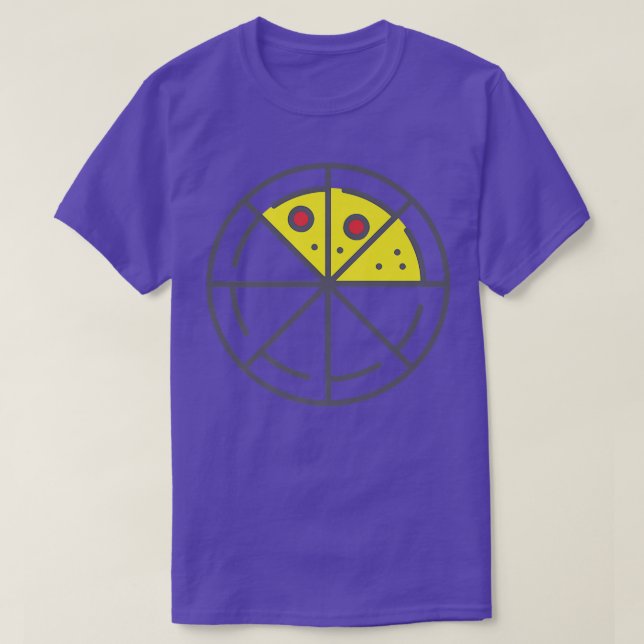 T-shirt Pizza 3 tranches Fromage Pepperoni Funny Géométriq (Design devant)