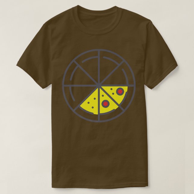 T-shirt Pizza 3 tranches Fromage Pepperoni Funny Géométriq (Design devant)