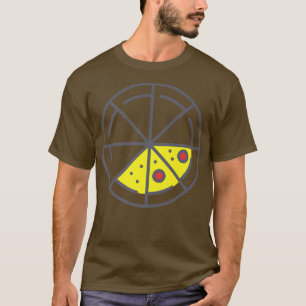T-shirt Pizza 3 tranches Fromage Pepperoni Funny Géométriq