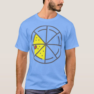 T-shirt Pizza 3 tranches Fromage Pepperoni Funny Géométriq