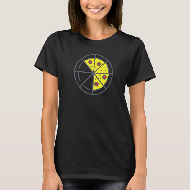 T-shirt Pizza 5 Slices Cheese Pepperoni Funny Geometric Fo (Devant)