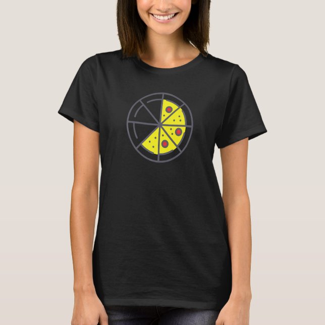 T-shirt Pizza 5 Slices Cheese Pepperoni Funny Geometric Fo (Devant)