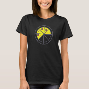 T-shirt Pizza 5 tranches Fromage Pepperoni Funny Géométriq