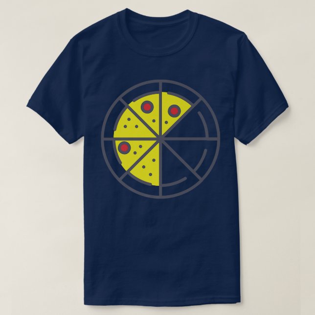 T-shirt Pizza 5 tranches Fromage Pepperoni Funny Géométriq (Design devant)