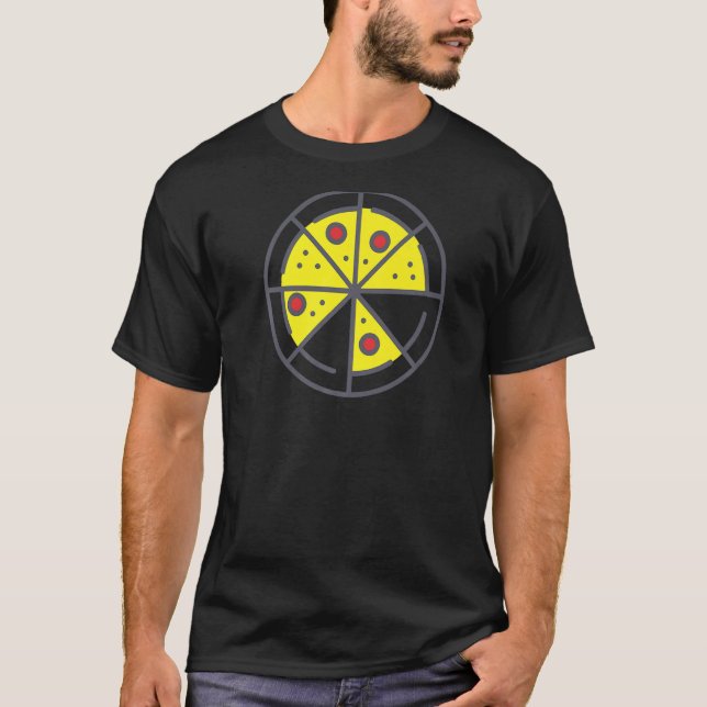 T-shirt Pizza 6 Fromages Pepperoni Aliments géométriques R (Devant)