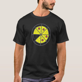 T-shirt Pizza 7 Tranches Fromage Pepperoni Drôle Géométriq