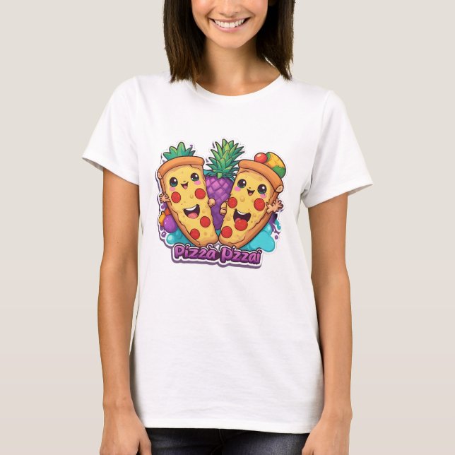 T-shirt Pizza à l'ananas amusant (Devant)