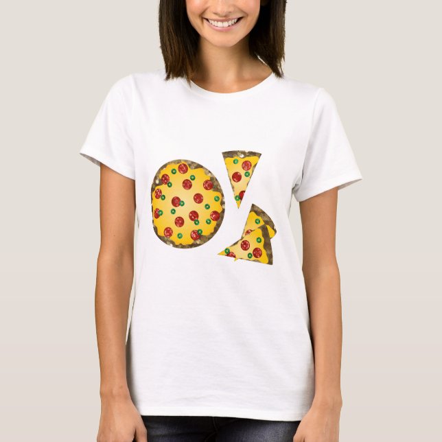 T-shirt pizza à paillettes (Devant)