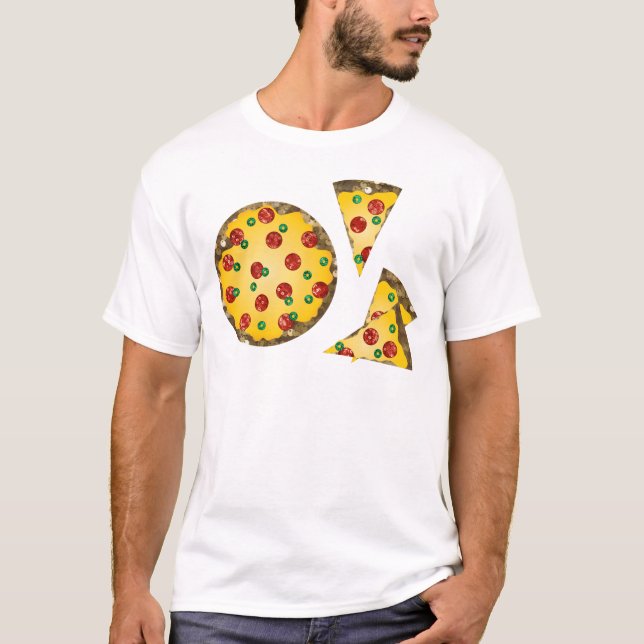T-shirt pizza à paillettes (Devant)