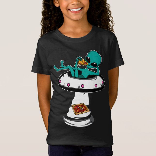 T-Shirt Pizza Alien et gourmande (Devant)