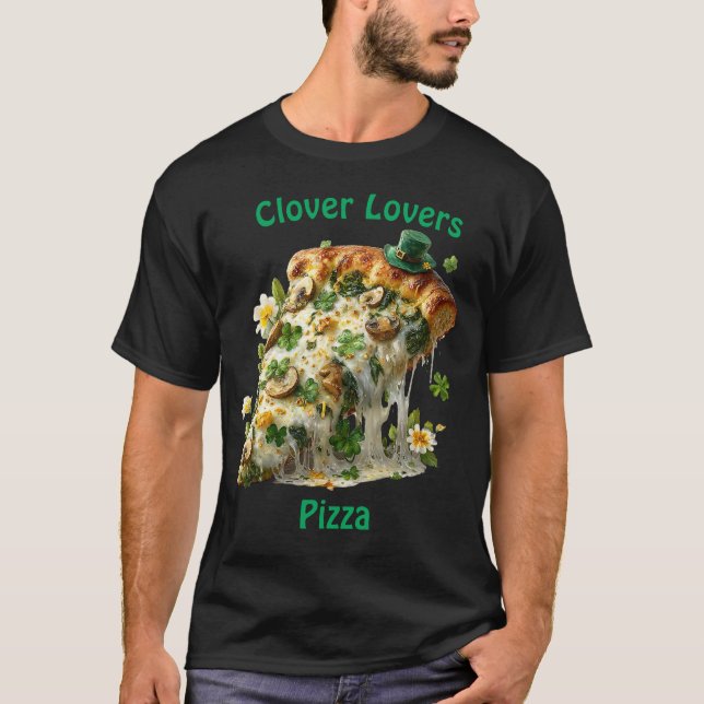 T-shirt Pizza Amoureux de Trèfle St. Patrick (Devant)