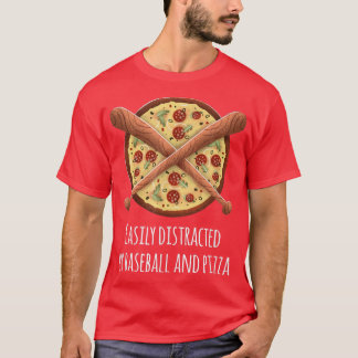 T-shirt Pizza Amusant et de baseball Amant Papa Maman Fils