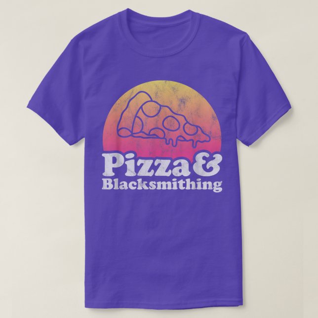 T-shirt Pizza and Blacksmithing or Blacksmith  (Design devant)