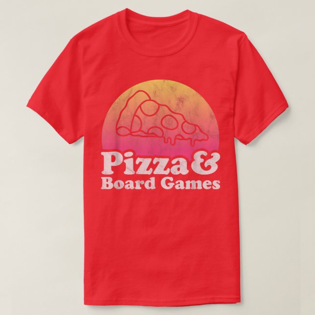 T-shirt Pizza and Board Games or Boardgames  (Design devant)