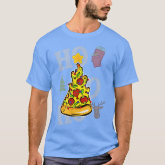 T-shirt Pizza Arbre de Noël Ho Ho Père Noël Cadeaux Cute G