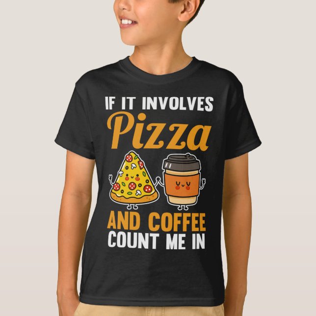 T-shirt Pizza au café (Devant)