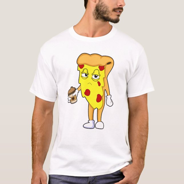T-shirt Pizza au fromage et café Salami (Devant)