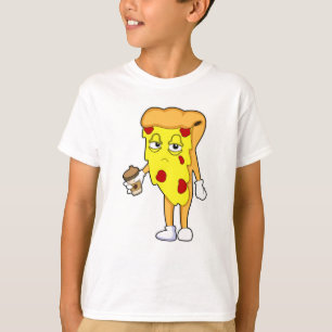 T-shirt Pizza au fromage et café Salami