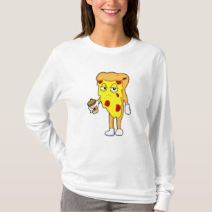 T-shirt Pizza au fromage et café Salami