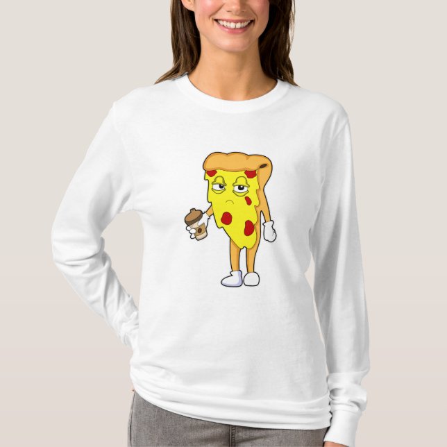 T-shirt Pizza au fromage et café Salami (Devant)