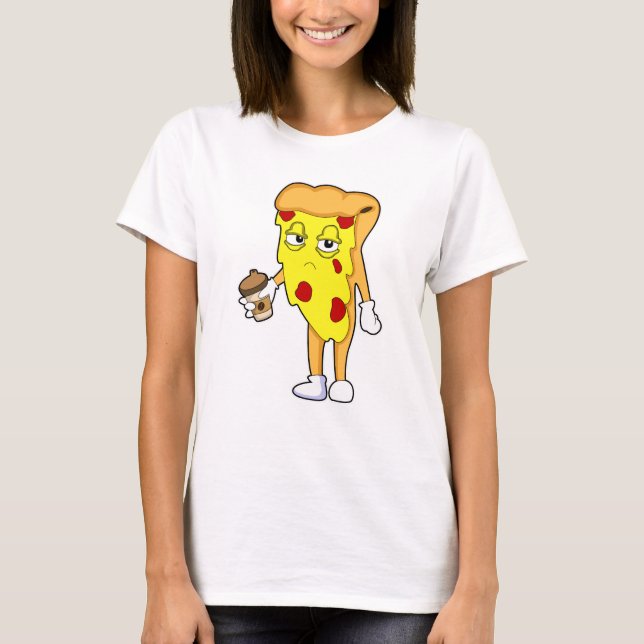 T-shirt Pizza au fromage et café Salami (Devant)