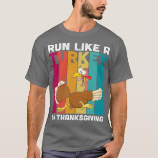 T-shirt Pizza au lieu Thanksgiving Run Comme une dinde sur