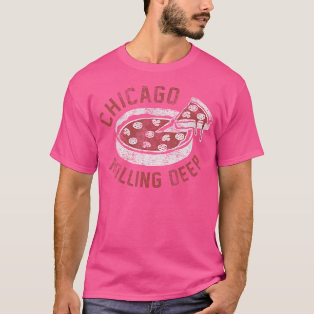 T-shirt Pizza au plat profond de Chicago Rolling (Devant)