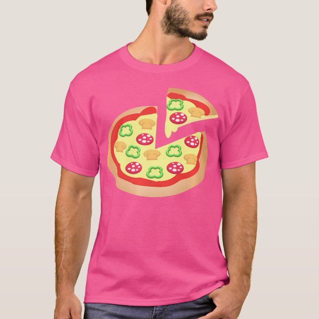 T-shirt Pizza aux champignons poivrons pepperoni (Devant)