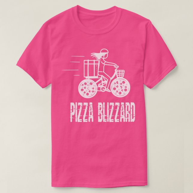T-shirt Pizza Blizzard Service de Conducteur De Vélo (Design devant)