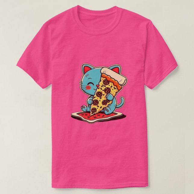 T-shirt Pizza Chibi Chat (Design devant)