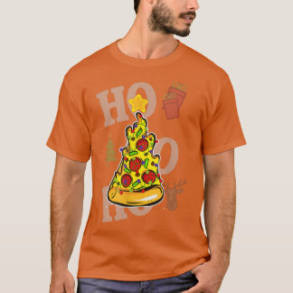 T-shirt Pizza Christmas Tree Ho Ho Ho Santa Gifts Cute Gra