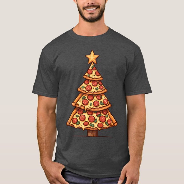 T-shirt Pizza Christmasree amis (Devant)