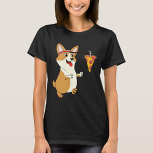 T-shirt Pizza Corgi Running