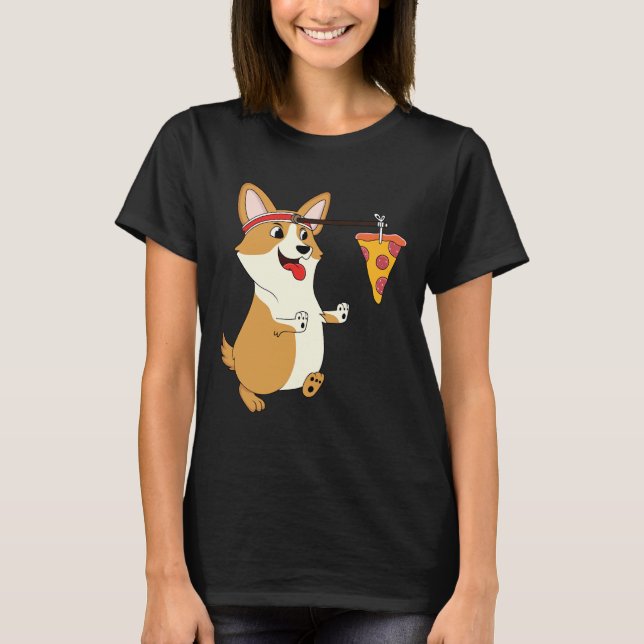 T-shirt Pizza Corgi Running (Devant)