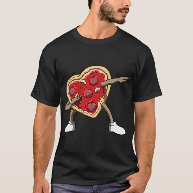T-shirt Pizza Dabbing Pizza Dab Pizza Coeur Saint Valentin (Devant)