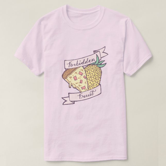 T-shirt Pizza d'ananas interdite avec retour Valentine sur (Design devant)