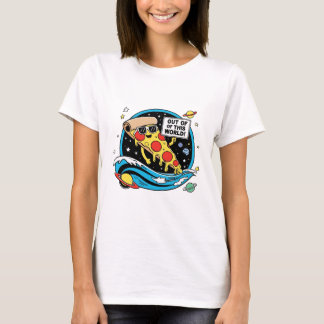 T-shirt Pizza d'art pop amusante dans l'espace - Sortie de
