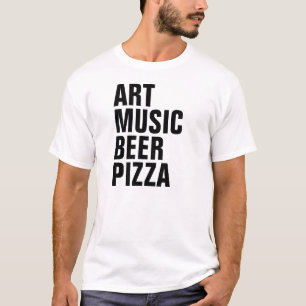 T-SHIRT PIZZA DE BIÈRE DE MUSIQUE D'ART