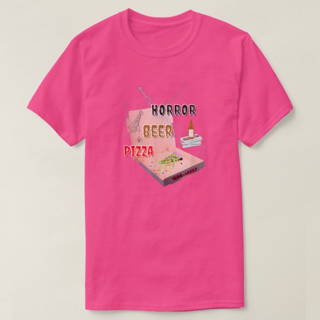 T-shirt Pizza de bière d'horreur  (Design devant)