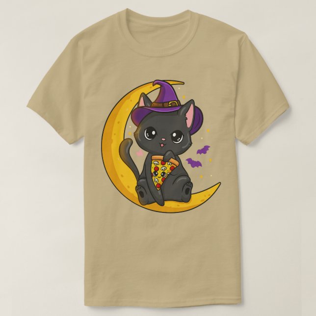 T-shirt Pizza de chats d'Halloween (Design devant)