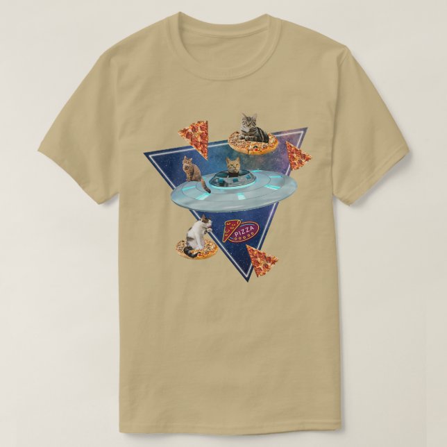 T-shirt Pizza De Chats Drôle Dans L'Espace  (Design devant)
