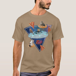 T-shirt Pizza De Chats Drôle Dans L'Espace