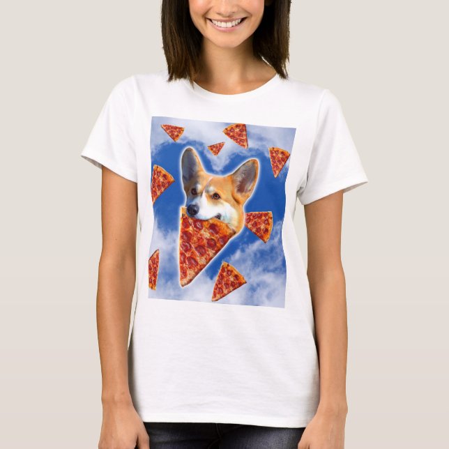 T-shirt Pizza de Chien de Corgi (Devant)
