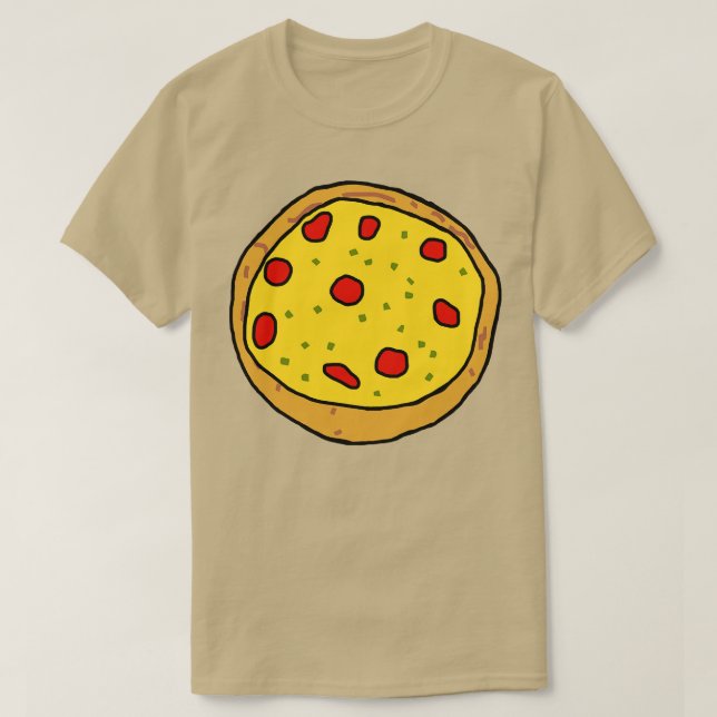 T-shirt Pizza de croûte fine (Design devant)