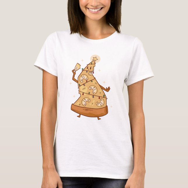 T-shirt Pizza de Noël à l'ananas (Devant)