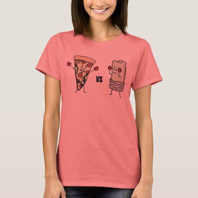 T-shirt Pizza de pepperoni CONTRE le burrito : Mexicain (Devant)
