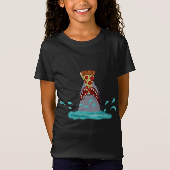 T-Shirt Pizza de requin Drôle, Louveur de pizza (Devant)