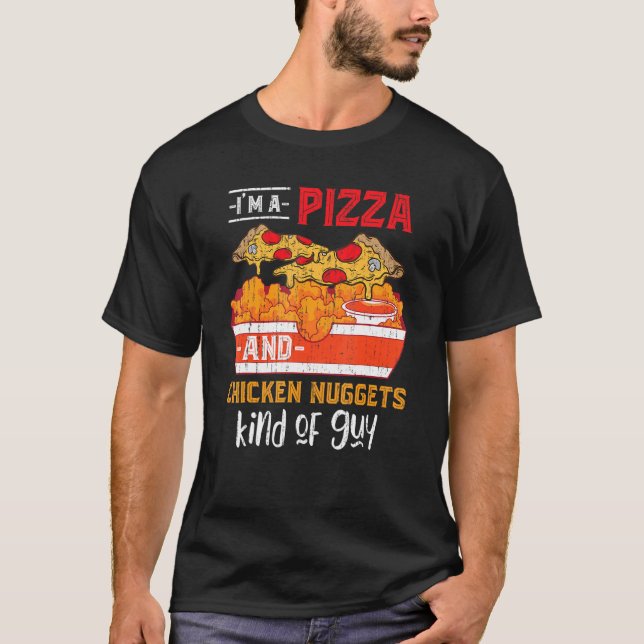 T-shirt Pizza de restauration rapide Nuggets de poulet  Fo (Devant)